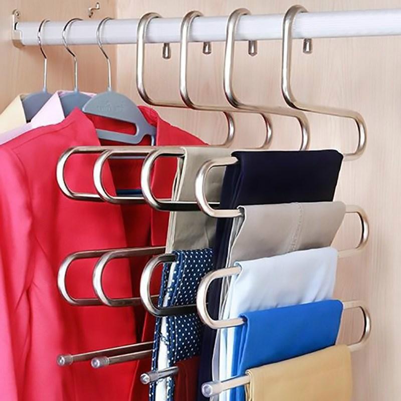 Space Saving S-Type Stainless Steel Clothes Pants Hangers in 2023